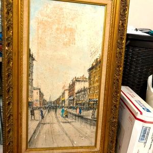 Boullevie <Artist Genuine . Paris Panting orig Bro’s Widow’s frequented France